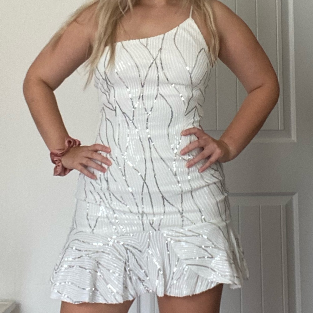 White sequin dress!